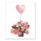 Bouquet of Flowers with Heart Balloon Canvas Wall Art